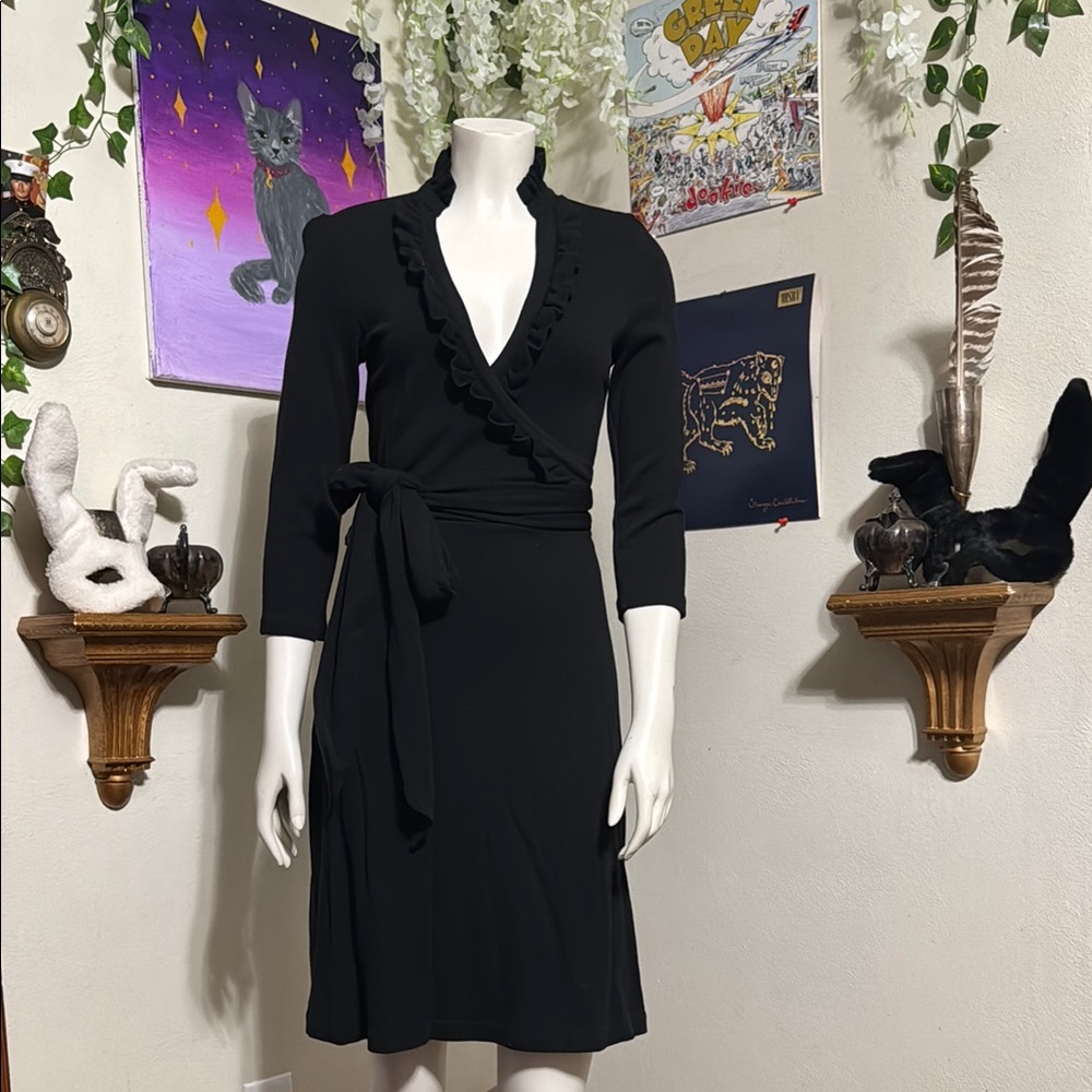 Elegant Black Wrap Dress